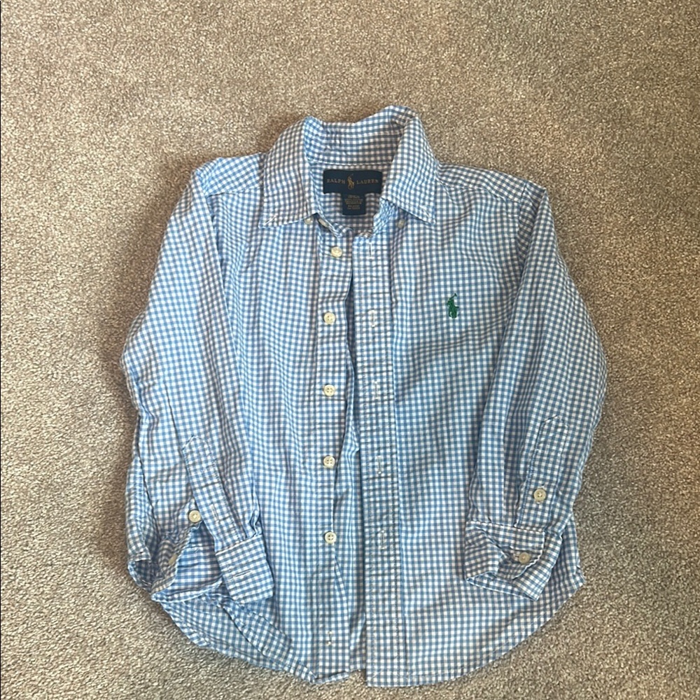 Ralph Lauren Kids Blue and White Checkered Shirt